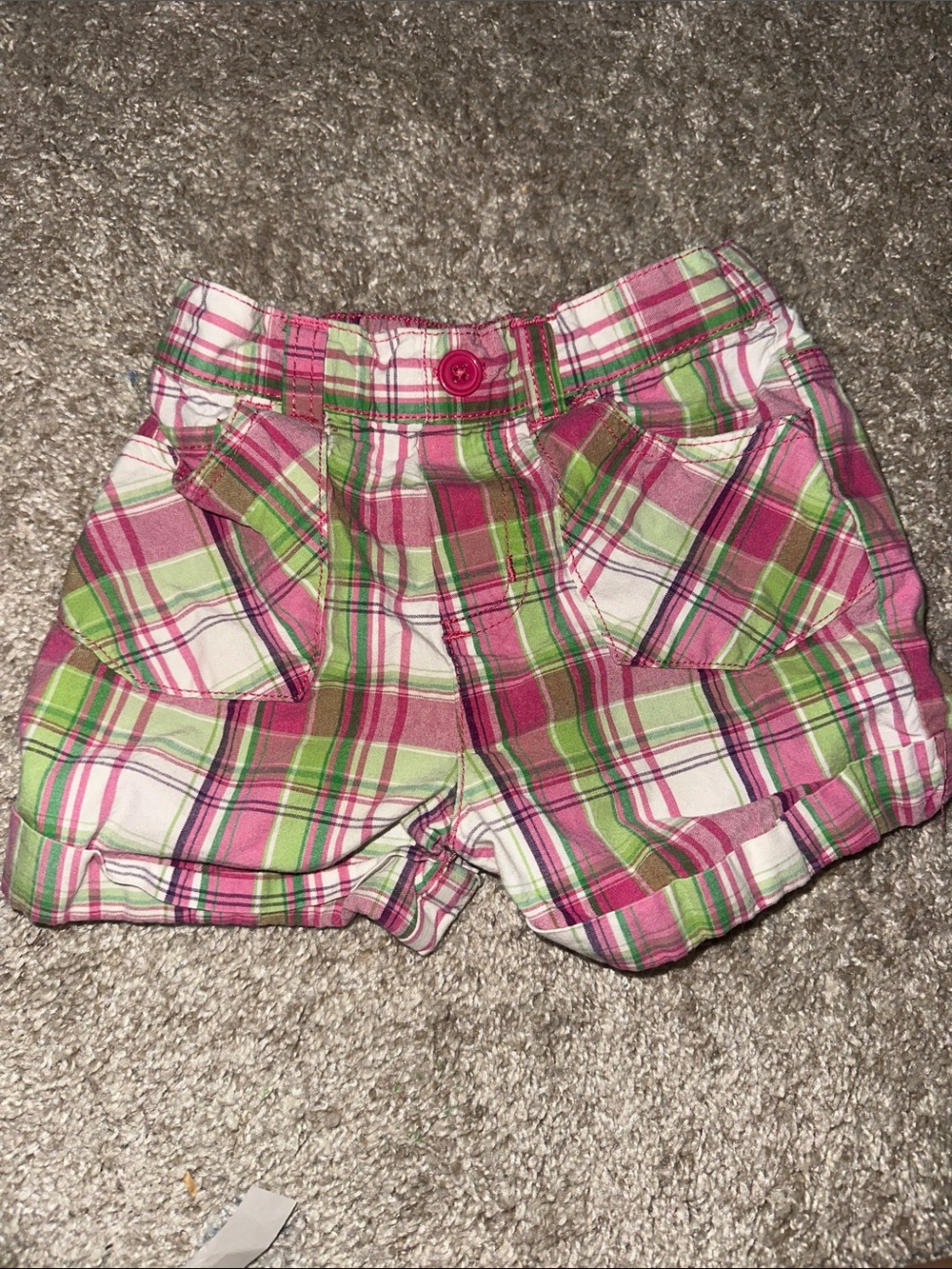 Faded Glory Pink Green Plaid Girls' Shorts